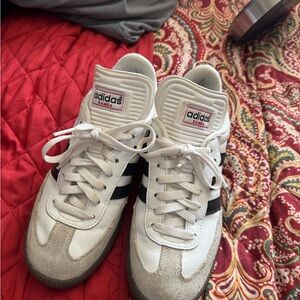 adidas Samba White and Black Athletic Shoes